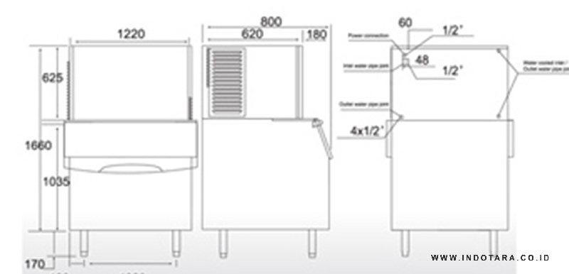 Tomori Ice Maker EC 65 Dimension